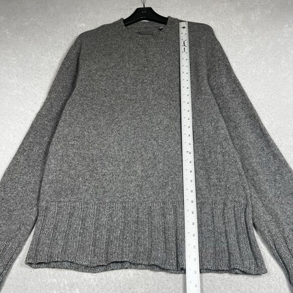 John Varvatos Sweater Mens Large Gray Wool Cashmere Blend Pullover Italy Made - Picture 7 of 12